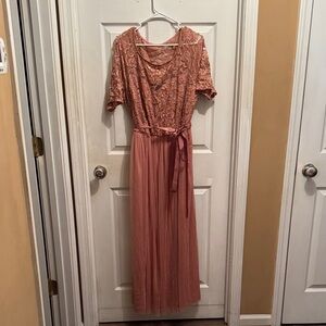 Chic Lace Maxi Dress in Rose by [Brand]